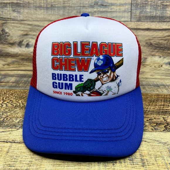 Big League Chew Mens Trucker Hat Blue Snapback Vintage Baseball Bubble Gum Logo - Picture 5 of 8